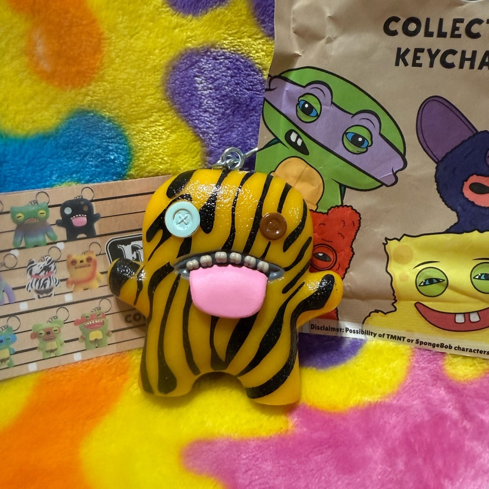 Striped Monster Keychain Toy